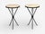 Mid-Century Modern Jean-Michel Frank Style, Side Tables, Iron, Travertine, 20th C. For Sale - Image 3 of 10