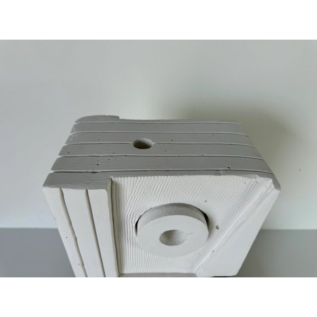 White Modern Abstract Geometric Art Plaster Sculpture For Sale - Image 8 of 12