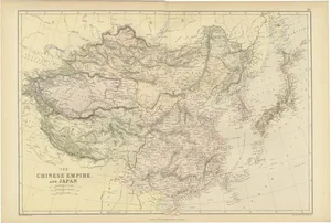 Map of the Chinese Empire and Japan, 1882