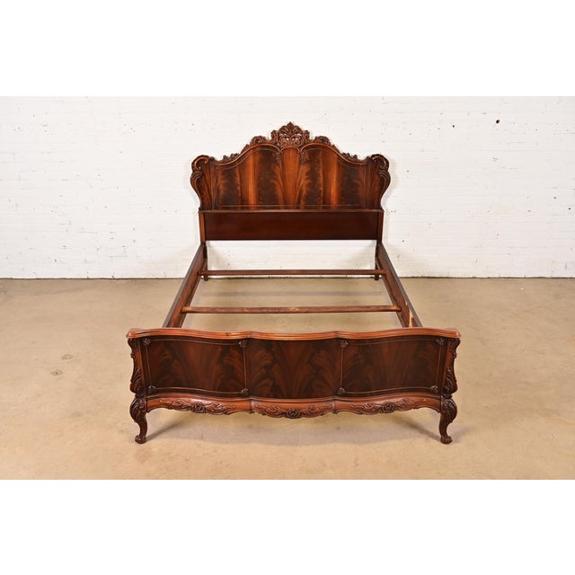 A gorgeous French Rococo or French Provincial Louis XV style full size bed frame By Romweber USA, Circa 1920s Beautiful...