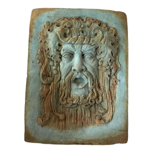 Antique Roman Greek Bacchus Concrete Souvenir of Grand Tour Plate.