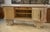 Wood Large 4-Door Sideboard in Cerused Oak, Reverse-Painted Mirror and Leather, 1950s For Sale - Image 7 of 16