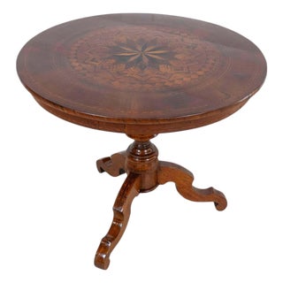 Italian Early 19th Century Round Inlaid Table For Sale