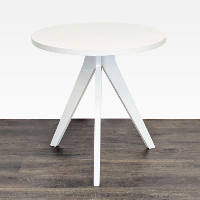 Modern West Elm Tripod Dining Table in White Lacquer For Sale - Image 3 of 6