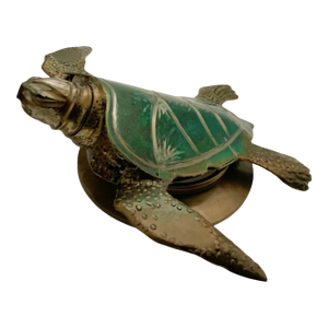 Sea Turtle Sculpture Original Heavy Stainless Steel Welded Art Costal Decor
