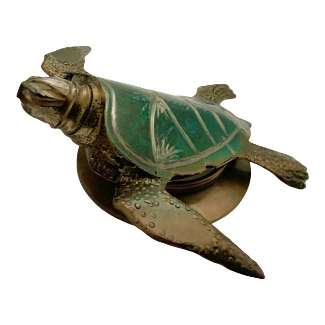Welded Stainless Steel Sea Turtle Sculpture, Original Coastal Art, 17"w For Sale