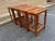 Mid 20th Century Solid Teak Brass Marquetry Inlaid Nesting Tables - Set of 4 For Sale - Image 11 of 13