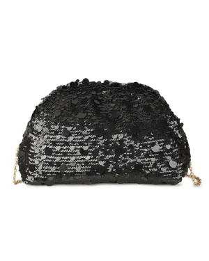Rafe Black Sequin Aya Frame Clutch