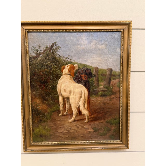 Sky Blue 19th Century Oil on Canvas English Setter For Sale - Image 8 of 8