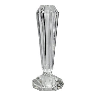 1990s Orrefors & Martti Rytkonen Crystal Faceted Bud Vase For Sale