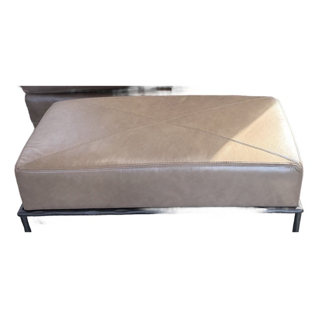Lee Industries Leather Ottoman For Sale