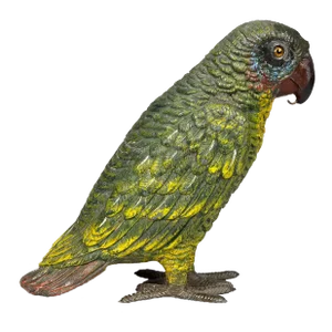 Early 1900s Austrian Cold Paint Bronze Parrot Watch Holder