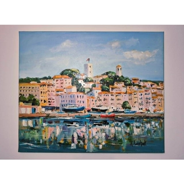 2000 - 2009 René Constant, Saint-Tropez, The Port, 20th Century, Acrylic Painting on Canvas For Sale - Image 5 of 5
