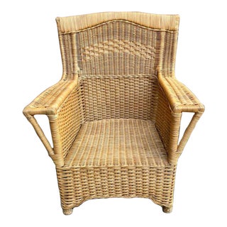 Vintage Late 20th Century Contemporary Wicker Armchair For Sale
