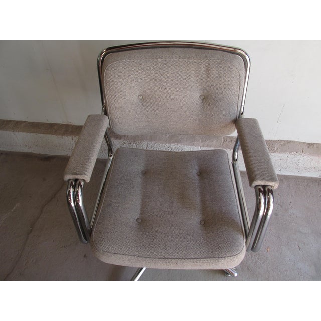 Metal Modernist Style Swivel Armchairs by Metalstand Inc., Philadelphia, 1970s, a Pair For Sale - Image 7 of 12