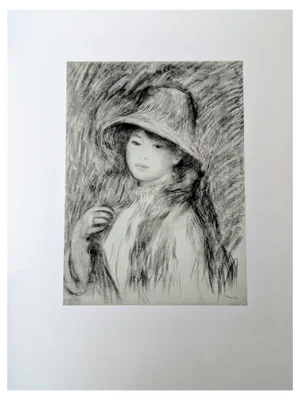 Pierre-Auguste Renoir, Portrait of a Young Girl with Hat, Lithograph