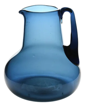 Blue Blown Glass Jug by Claude Morin, Dieulefit, 1970s