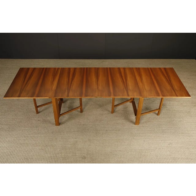 Attributed to Bruno Mathsson Attributed 'Maria' Drop-Leaf Folding Table in Walnut, Sweden, C 1950s For Sale In Los Angeles - Image 6 of 18