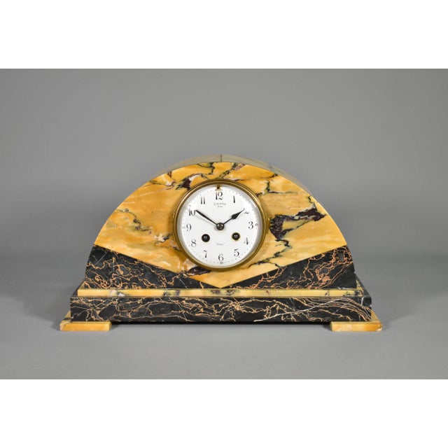 French Art Deco Clock and Garniture Set, 1920s, Set of 3 For Sale - Image 3 of 16