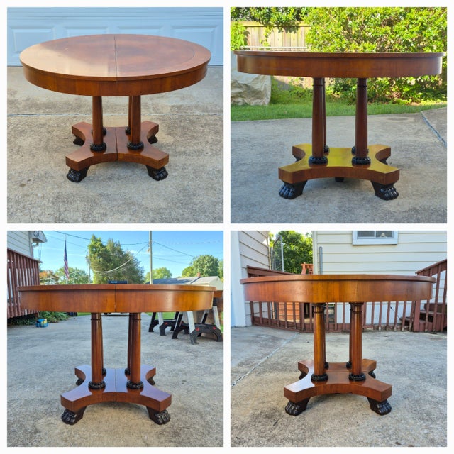1992 Baker Furniture Palladian Oval Extension Dining Table French Empire Biedermeier Neoclassical For Sale In Washington DC - Image 6 of 18