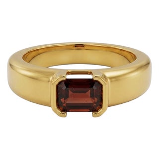 Garnet Signet Gemstone Ring | January Birthstone Ring | Everyday Stacking Ring Us 7 For Sale