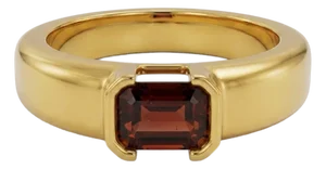 Garnet Signet Gemstone Ring | January Birthstone Ring | Everyday Stacking Ring Us 7