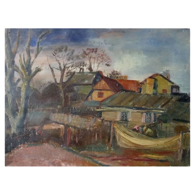 Aleksandra Belcova, In Cafe, 1920s, Oil on Cardboard For Sale