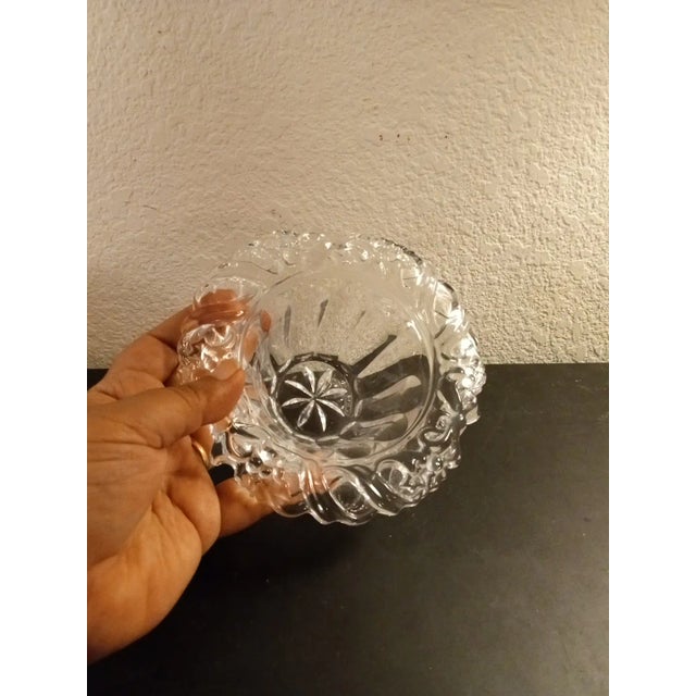 American 1980s Merry Christmas Crystal Votive Candle Holder With Wreath Rim For Sale - Image 3 of 6