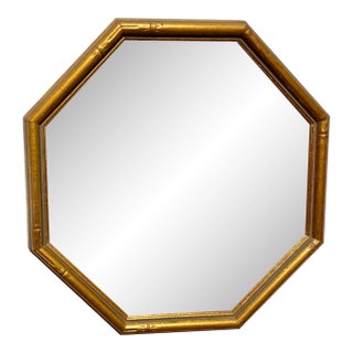 Vintage Gilt Faux Bamboo Mirror For Sale