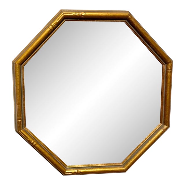 Vintage Gilt Faux Bamboo Mirror For Sale