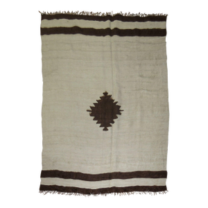 Ivory Brown Mohair Rug