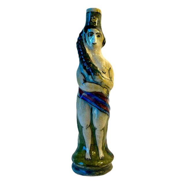 Sculpted Ceramic Woman’s Figurative Art Vase For Sale - Image 12 of 12