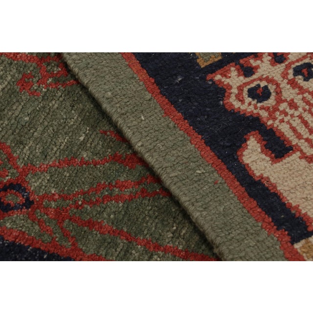 Rug & Kilim's Classic European-Style Runner Green Red Custom Rug Pattern For Sale - Image 10 of 10