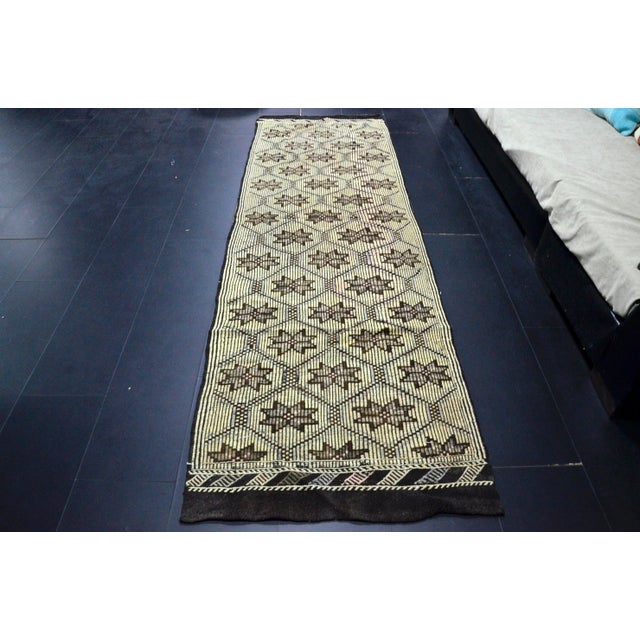 Vintage Tribal Turkish Kilim Runner Rug For Sale - Image 4 of 11
