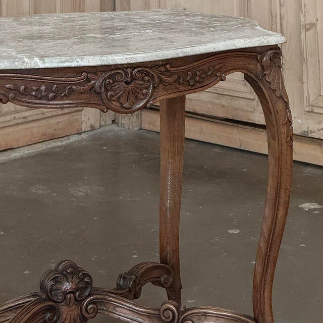 Antique French Louis XV Marble Top Center Table For Sale In Dallas - Image 6 of 18