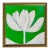 Original Framed Floral Tulip Painting, Green Floral Wall Art, Oil on Canvas in Gold Frame, 13x13 by Tatiana Duperault For Sale