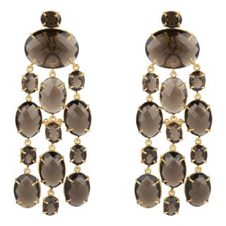 Marysol Statement Earrings in Amethyst, Pierced, Pair For Sale
