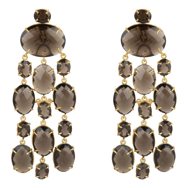 Marysol Statement Earrings in Amethyst, Pierced, Pair For Sale