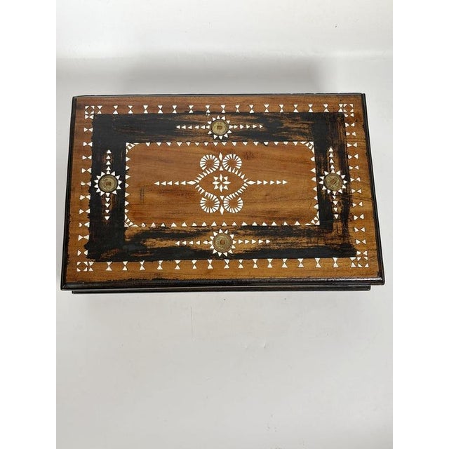 Large Wooden Box with Geometric Motifs, France, 1970s For Sale - Image 3 of 15