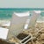 Transitional Ducap Lounge Chair Cover, White with Linen Piping For Sale - Image 3 of 5