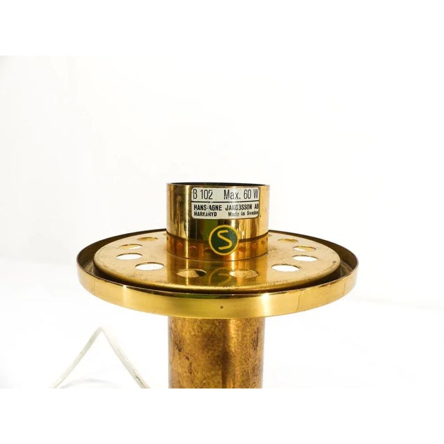 Metal Scandinavian Brass and Glass B 102 Table Lamp by Hans-Agne Jakobsson for Hans-Agne Jakobsson AB Markaryd, 1960s For Sale - Image 7 of 10