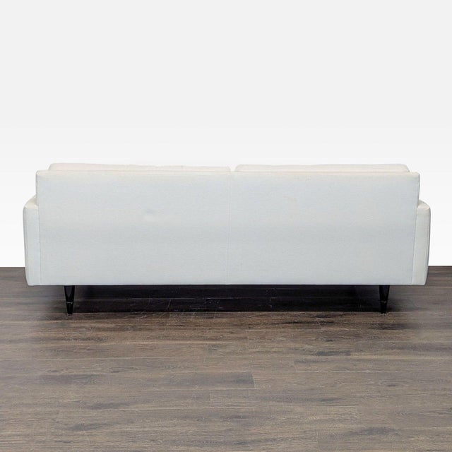 2010s Crate and Barrel Petrie Modern 3-Seat Sofa - Cream Upholstery For Sale - Image 5 of 10