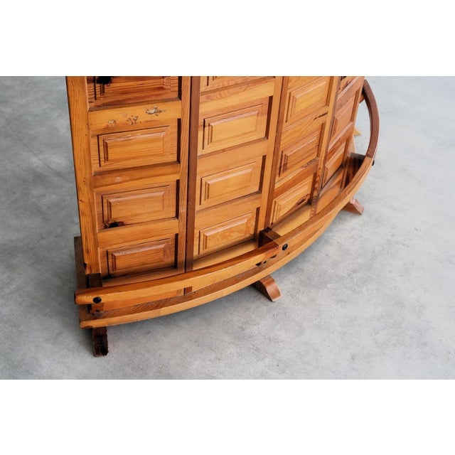 1970s Brutalist Bar and Bar Stools in Pine, 1970s, Set of 4 For Sale - Image 5 of 12