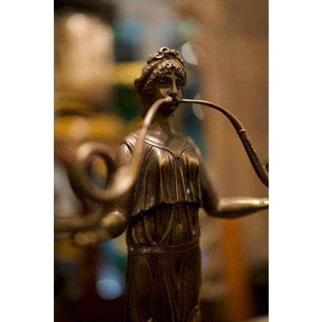 Vintage French Empire Style Candelabra in Gilt and Bronze, Set of 2 For Sale - Image 4 of 9