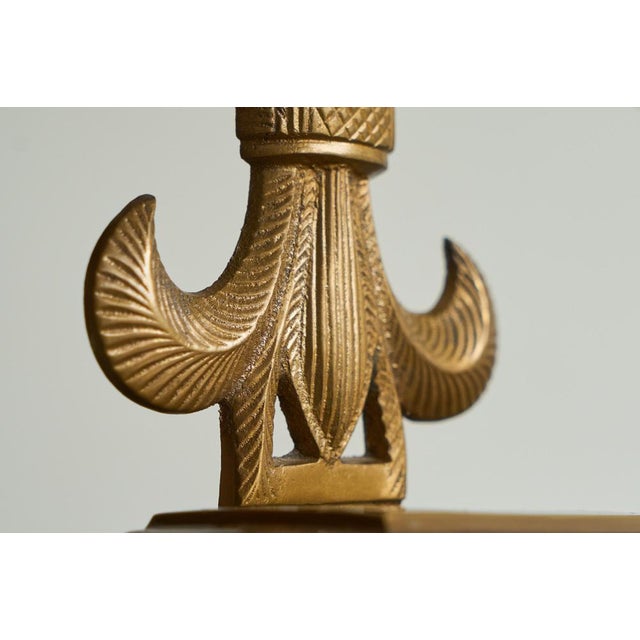 Goldenrod Fleur-De-Lis Bookends in Patinated Brass, 1960s, Set of 2 For Sale - Image 8 of 13