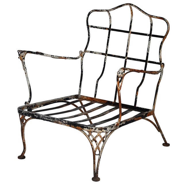 Rustic Vintage Rustic Patina Garden Chair For Sale - Image 3 of 9