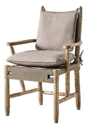 Rustic European Rush Seat Armchair