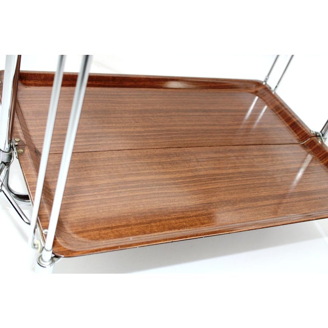 Mid-Century Dinett Foldable Serving Trolley from Bremshey Solingen, 1960s For Sale - Image 9 of 10