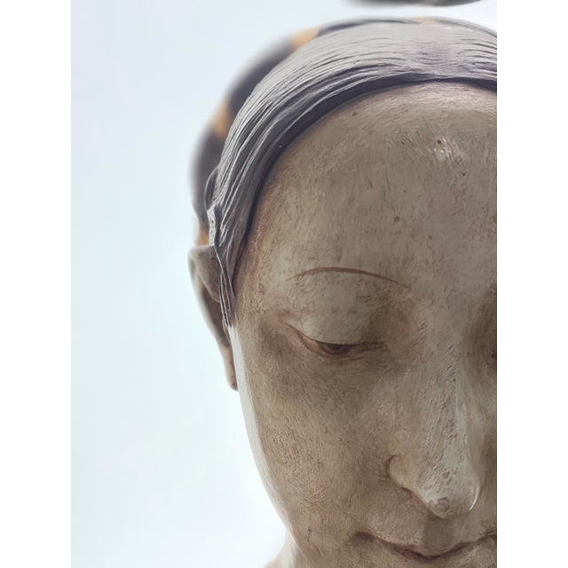 Hand Painted Figurative Statue, 1800s, Terracotta For Sale - Image 6 of 18