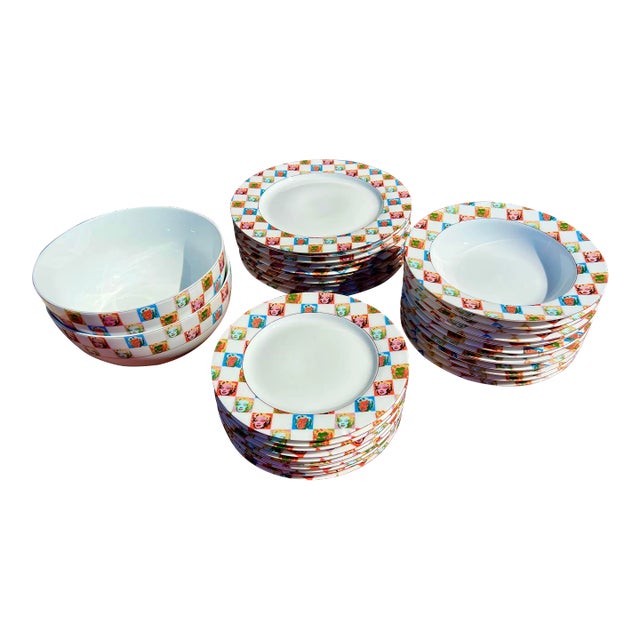 1990s Andy Warhol "Marilyn Monroe Some Like It Hot”Dinner Service for 10, Plus Serving Bowls- 32 Pieces For Sale
